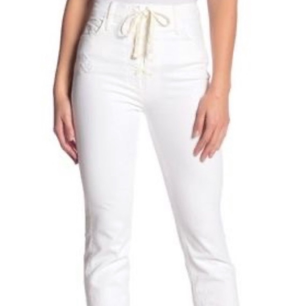 MOTHER denim jeans high rise The lace up dazzler ankle chew almost innocent 31 - Picture 2 of 7